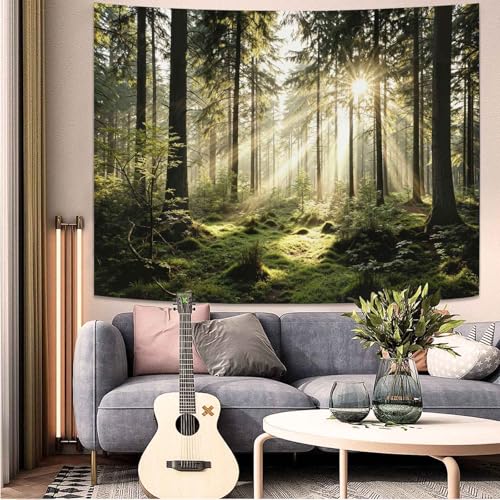 Lunerfex Celestial Sun and Tree of Life Wall Tapestry - Boho Nature and Spiritual Decor Tapestries for Bedroom Living Room 60"x44" 60"L x 44"W White Green