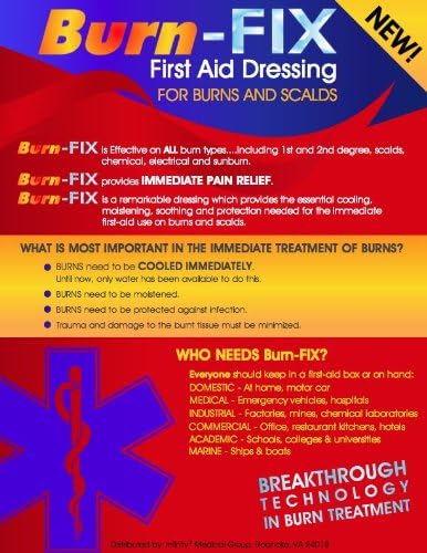 [Australia - AusPower] - Burn-Fix- 4 Pack-Burn Gel Dressing 4 x 4" Burn Care Cream First Aid Treatment. Immediate Pain Relief Hydrogel Burn Dressing for 1st, 2nd Degree Burns, Razor & Sunburns for Home, Work, Fire, EMS 1.4 Ounce (Pack of 4) 