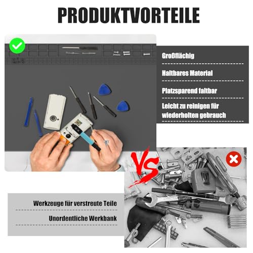 Soldering Mat Silicone 500°C Heat Resistant 60 x 35 cm | Large Workbench Mat Antistatic Repair Mat for Soldering, Mobile Phone, Computer iPad, Watches and Electronic Repairs