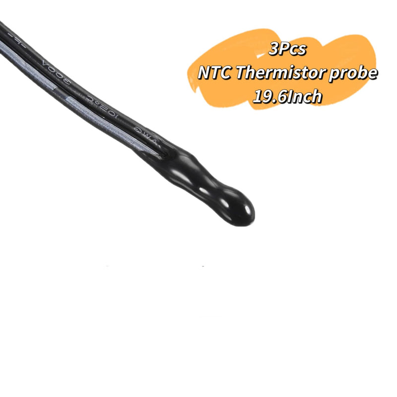 [Australia - AusPower] - 10K Ohm NTC Thermistor Temperature Sensor Probe - 19.6 Inch Waterproof Epoxy Tip, High Accuracy Thermal Sensor for HVAC, Air Conditioner, Refrigerator, Freezer, Water Heater & Appliances (3 Pack) 