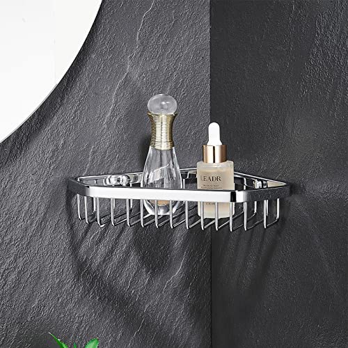 Corner Shower Caddy Basket,Shampoo Holder for Shower Wall,Inside Shower Shelf Bathroom Organizer,Solid Brass Material in Polished Chrome B5118 Chrome