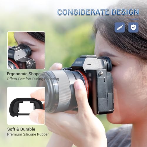JJC FDA-EP18 Eyecup Viewfinder for Sony A7 III II A7R IV A9 A99 II, 2-Type Original+Extended