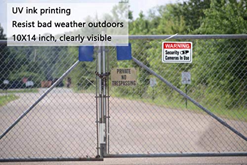 [Australia - AusPower] - Video Surveillance in Use Sign,Warning Security Cameras in use Sign,Large 10x14 Inch Aluminum UV Ink Printed for House and Business (4-Pack)… 4-Pack(10''x14'') 