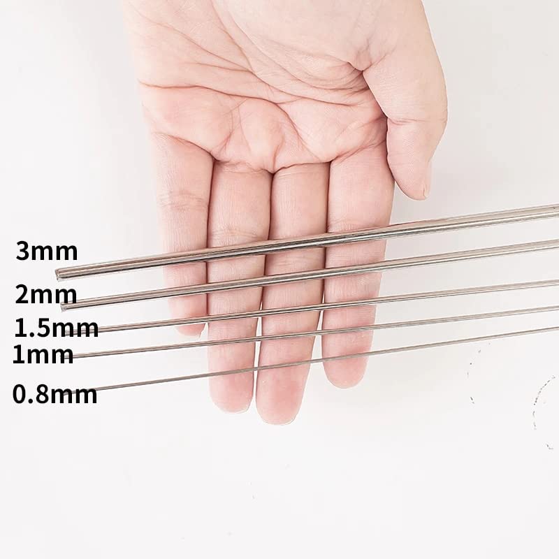[Australia - AusPower] - 25PCS 40CM 15.7" Stainless Steel Spring Wire Hard Full Straight 0.2-3MM (1.0mm) 1.0mm 