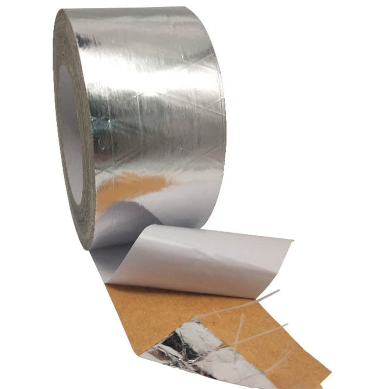 Fiber-Glass Aluminum Foil Tape, Reinforced Self-Adhesive Heat Reflective Tape, Heat Jacketing Insulation Resistant High Temperature HVAC Tape, Metal Repair 3.15" x 82' Roll 3.15" x 82'