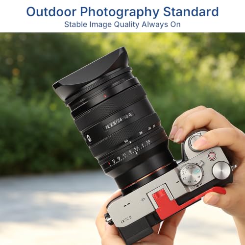 Haoge 72mm Square Metal Screw-in Mount Lens Hood Shade with Cap for 72mm Canon Nikon Sony Leica Leitz Carl Zeiss Voigtlander Nikkor Panasonic Fujifilm Olympus Lens and Other 72mm Filter Thread Lens