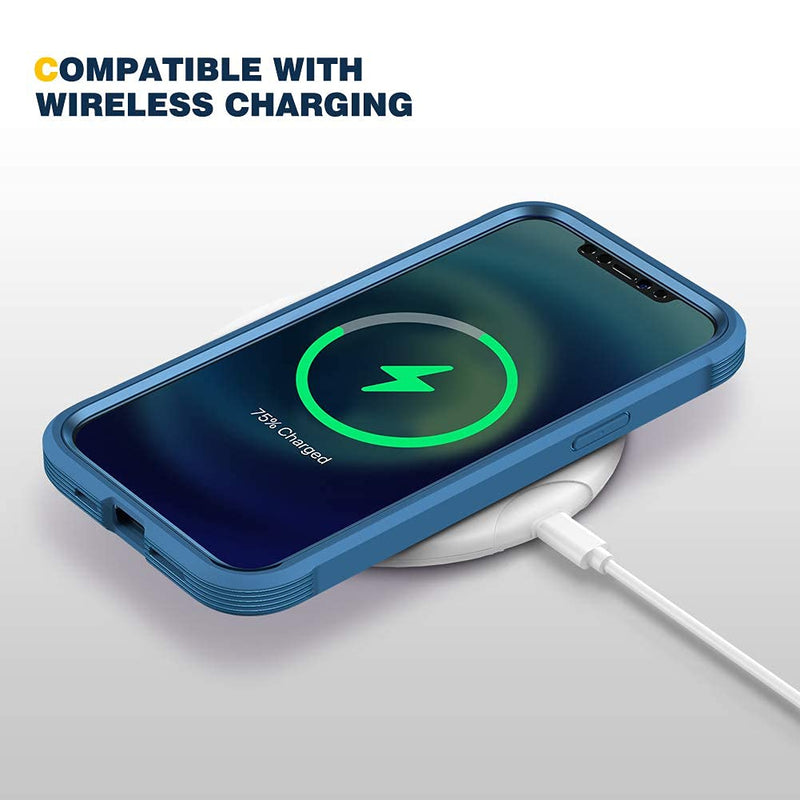 [Australia - AusPower] - Diaclara Designed for iPhone 12/12 Pro Case, Full Body Rugged Case with Built-in Touch Sensitive Anti-Scratch Screen Protector, Soft TPU Bumper Case for iPhone 12/12 Pro 6.1" (Blue and Clear) iPhone 12 & iPhone 12 Pro 6.1" Blue and Clear 