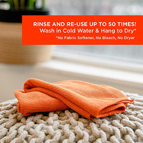 WHOOSH! Microfiber Glasses & Screen Cleaning Cloth, 3 Pack, 14x14, Orange 3 Count (Pack of 1)