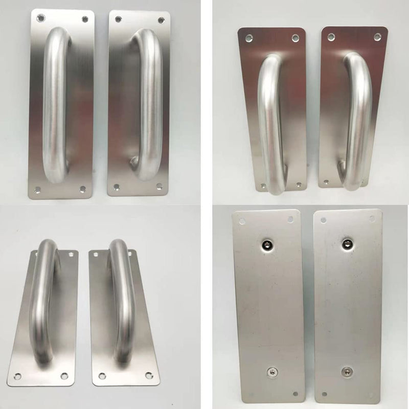 [Australia - AusPower] - WANLIAN 2Pcs Pull Push Door Plate Handle 8inch Stainless Steel Heavy Duty Barn Door Pull for Shed Commercial Fire Gate with Mounting Screws (Silver, 200x65mm/7.9x2.6inch) 