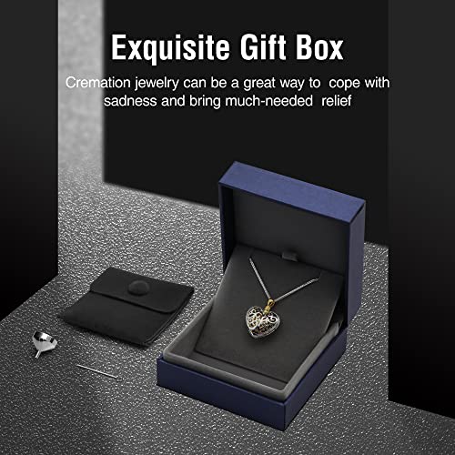 Urn Necklaces for Ashes - 18K & 24K Memorial Pendant & Cremation Jewelry for Human Ashes - Keepsake Necklace for Women to Hold Ashes of Loved Ones with Funnel Filler Gold