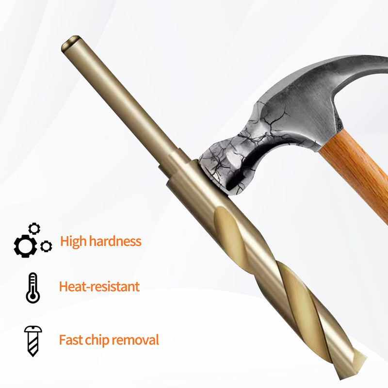 Meccion Cobalt Drill Bit 1 Inch High Speed Steel M35 Reduced Shank Twist Drill Bit for Metal, Cast Iron, Stainless Steel, Alloy, Non-Ferrous Etc. 1 in