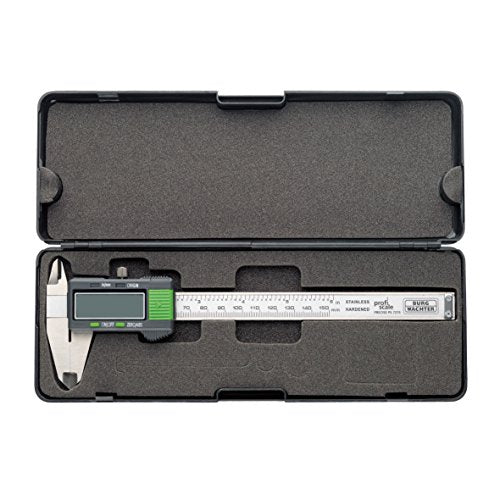 BURG-WÄCHTER Digital caliper with transport box, measuring accuracy 0.01 mm, RECISE PS 7215, gray / green Single