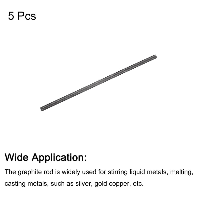 [Australia - AusPower] - PATIKIL Graphite Rod Graphite Stirring Rod Cylinder Stick Carbon Rod 100x3mm Black for Electrode, Melting Casting, Crucibles, Pack of 5 