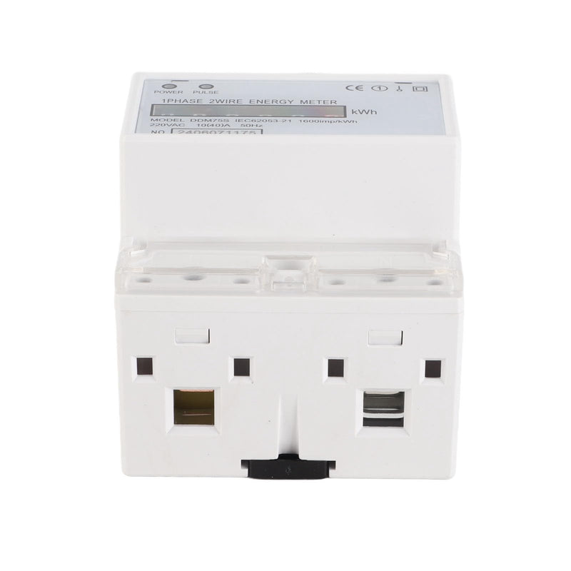 [Australia - AusPower] - Energy Meter, DDM75S Single Phase 4P LED Din Rail Energy Meter, Power Consumption Meter 10-40A KWh Meter with Passive Pulse Output 