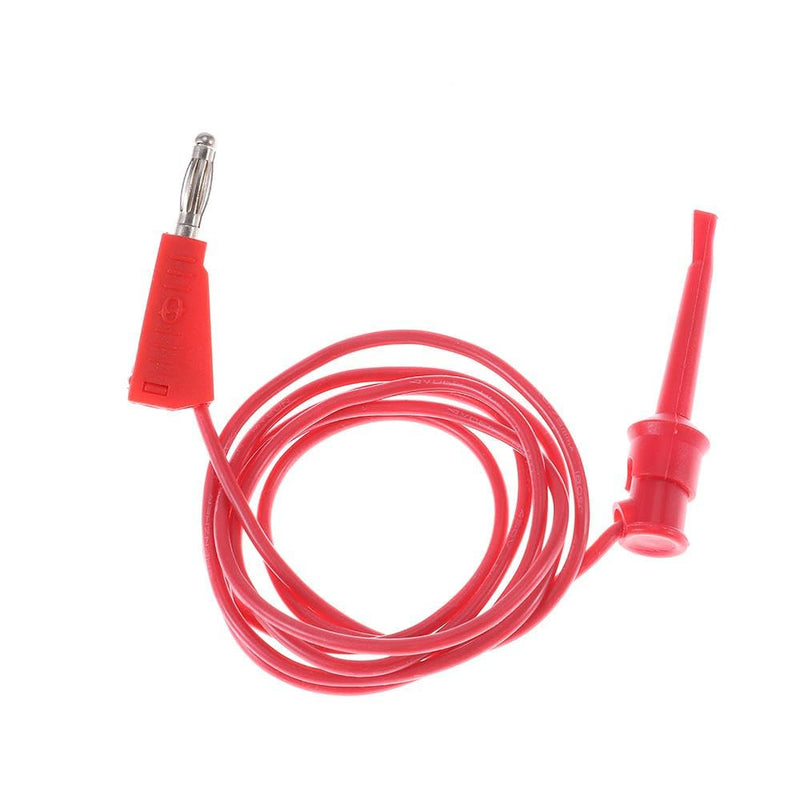 [Australia - AusPower] - 2PCS 4MM Stackable Banana Plug to Test Hook Clips Multimeter Test Leads Mini-Grabber Connector Electronic DIY Tools 100cm 