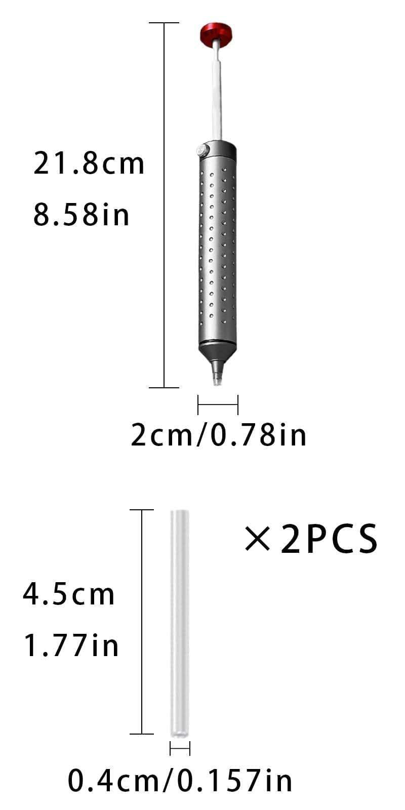 Desoldering Pump, Desoldering Tool, Super Suction Soldering Suction, Soldering Vacuum Soldering Remover Tool, Soldering Desoldering Vacuum, Soldering Pump Desoldering Pump with 2 Silicone Nozzles Desoldering Suction Pump (218 mm) | lötsauger vakuum Löt...