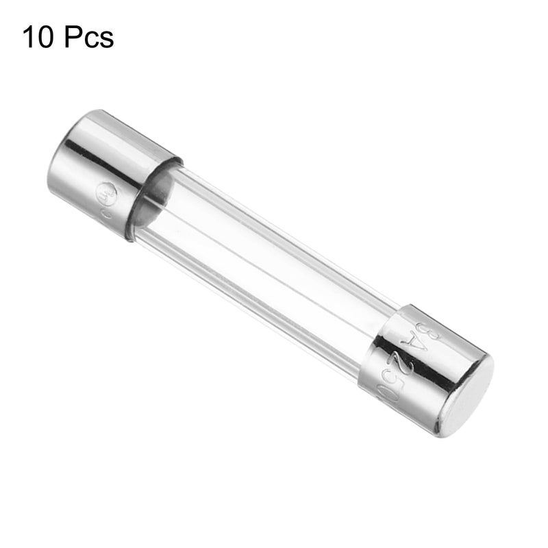 QUARKZMAN 3A Glass Fuse 5 x 20 mm, Pack of 10 Fine Fuses Slow Release Characteristic 250 V Fuse for Household Appliances 5x20mm