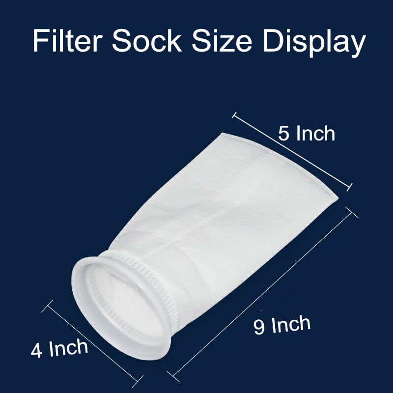 [Australia - AusPower] - 2 Pack 25 Micron 4"x9" Felt Filter Bags, 4 Inch Ring by 9 Inch Long, Liquid Filter Socks Size 3 
