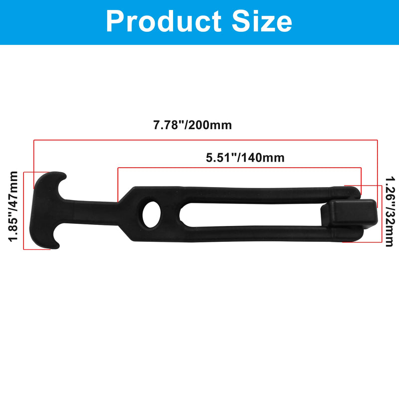 [Australia - AusPower] - 2 PCS 7.78" Rubber Flexible Draw Latch Cooler Latches Replacement T-Handle Hasp Hood Catch Vehicle Engine Hood, Tool Box, Golf Cart, Engineering Machine Hood, Farm Machinery 7.78" 