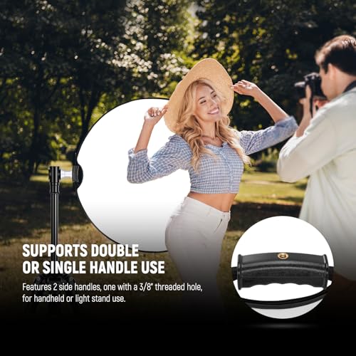 NEEWER 32"/80cm 5 in 1 Light Reflector with Clamp & Hand Grips, RF-80II 80cm w/Clamp