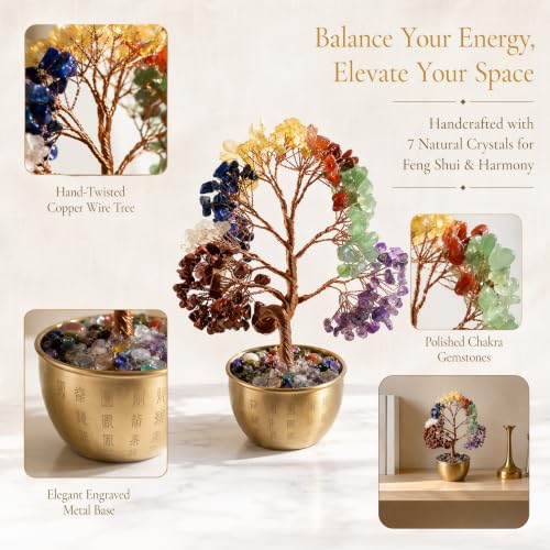 Crystal Tree 7-8 Inch for 7 Chakra Feng Shui Healing Decor