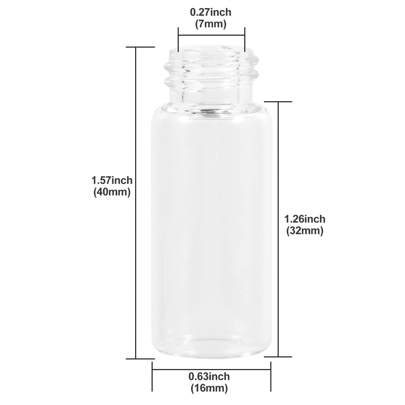 [Australia - AusPower] - 4ml Clear Glass Vials with Screw Caps and Plastic Stoppers, 1 Dram Small Liquid Sample Vial, Leak-Proof Vial, 12PCS 4ml 12 