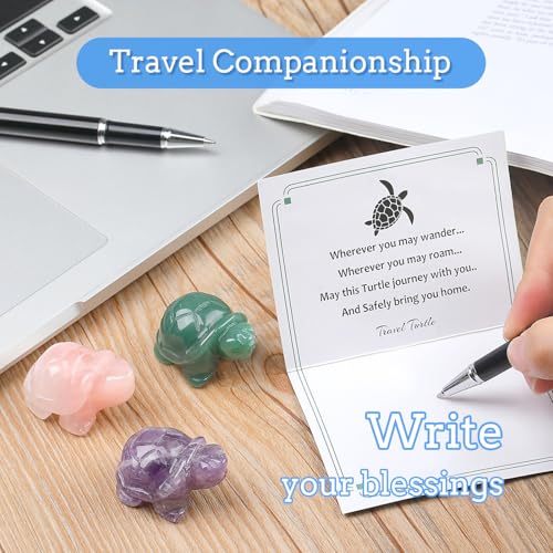 Turtle Travel Gifts for Women Clear Quartz Crystal Carved Handcrafted Healing Crystals Good Luck Office Desk Decor Figurines Statue Tortoise Decoration Sea Turtle Gifts for Women Lover White-clear Quartz