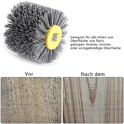[Australia - AusPower] - Yikko Nylon Brush Wire Drawing Wheel Brush Polishing Polishing Disc Grit, 80/120/180/240 Grit for Wood Brushing Machine, Satin Machine (80 Grit) 80 körnung 