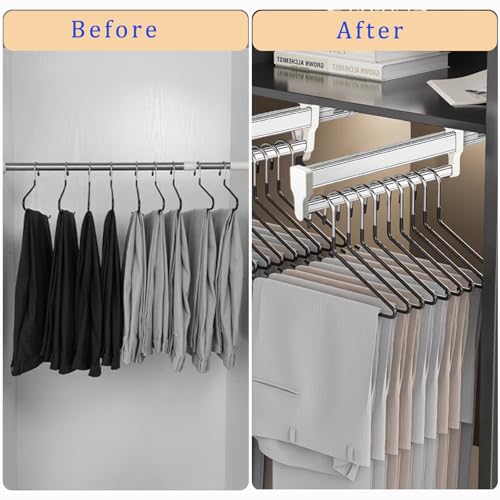 Pull Out Closet Rod, Closet Valet Rod Slide Out, Pants Rack 13.7inch White 347mm/13.7inch