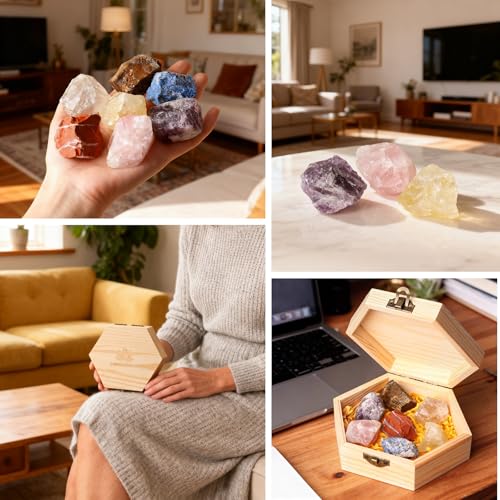 7Pcs Crystals and Healing Stones, Real Healing Crystals 7 PC