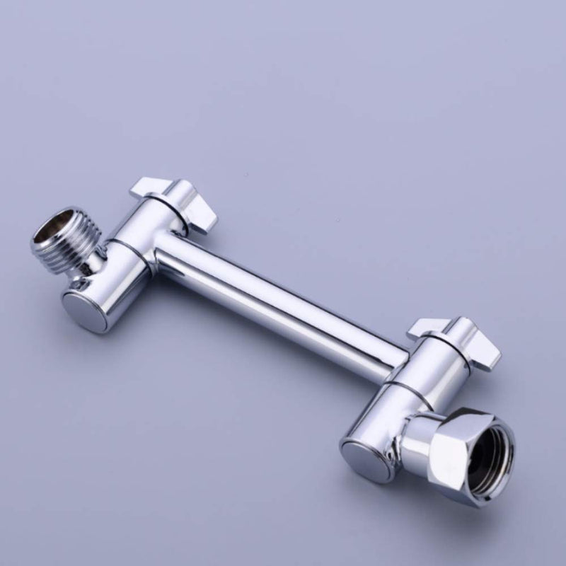 TRUSTMI 4 Inch Brass Shower Arm Extension Shower Head Combo Adjustable Height Arm Mount, Chrome