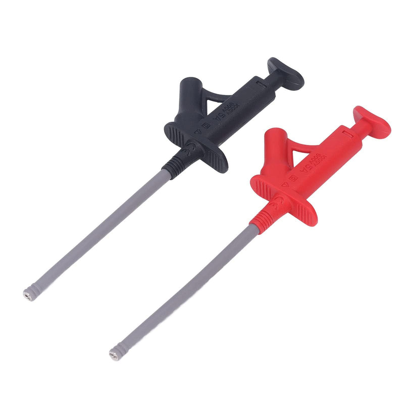 [Australia - AusPower] - Flexible Test Hook Clip, Professional High Voltage Flexible Test Hook Multimeter Electrical Testing Grabber Hook with 4MM Banana Jack J.30042 