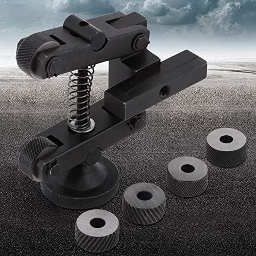 1 Pcs Mini Lathe Knurling Tool, Knurling Tool Hand Knurling Tool for Mini Carbon Steel CR15 Lathe Linear Knurl Tool Lathe Adjustable Shank with 4 Spare Knurling Wheels for Lathe