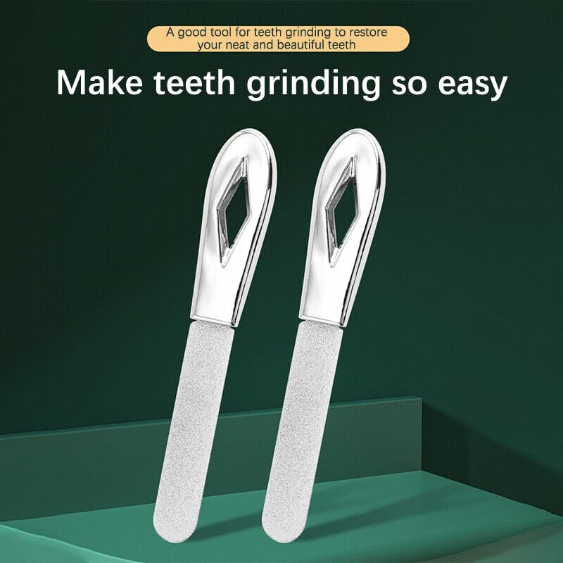 BRAVECOW Molar Tooth Grinding Tool, Grinding and Grinding Tool for Adults, Correction Stainless Steel Tooth File Teeth Grinding Tools Wisdom Tooth Sandpaper Stick