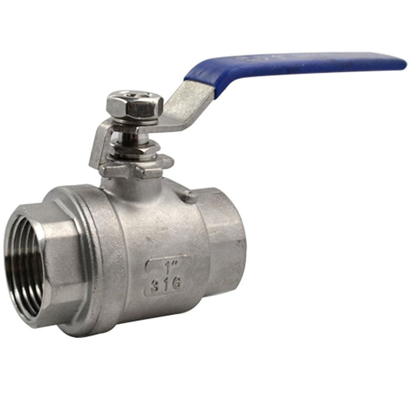 [Australia - AusPower] - 316 Stainless Steel 1/8"~3" Full Port Ball Valve with Blue Vinyl Handle, NPT Female x Female Thread,1000 WOG (1") 1 Inch 