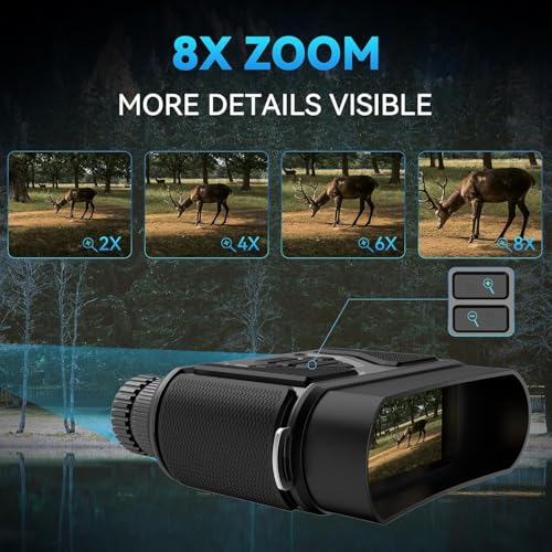Night Vision Goggles with 32GB for Total Darkness,Digital Infrared Night Vision Binoculars with 3'' HD Screen for Observing and Recording Birthday Gifts for Men. Black