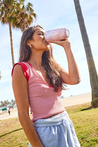S'well Stainless Steel Tumbler with Clear Slide-Open Lid - 18 Fl Oz - Geode Rose - Triple-Layered Vacuum-Insulated Containers Keeps Drinks Cold for 12 Hours and Hot for 4 Hours - BPA-Free Water Bottle 17.9 Ounces