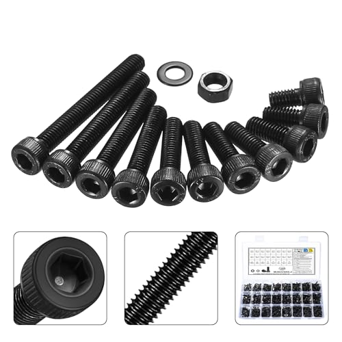 MUNUOSIKEJI white zinc hex bolt assortment kit with M6, M8, and M10 bolts, 135 pieces