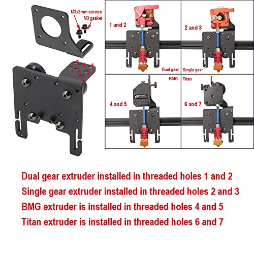 Upgrade Direct Drive Support Aluminum Plate with 4pcs Pulleys with Dual Gear Extruder with Stepper Motor Kit Only for Ender 6 (Dual Gear Extruder+Motor Kit) Dual Gear Extruder+Motor Kit