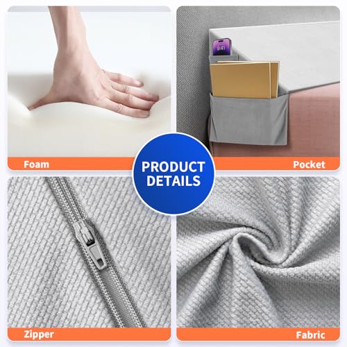 Krightlink bed wedge pillow for headboard gap filler, twin size, supportive foam body positioner for comfortable sleep alignment