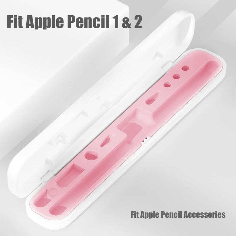 [Australia - AusPower] - YINVA Pencil Case for Apple Pencil 1st Generation/Apple Pencil 2nd Generation Case Holder, Pen Accessories Storage Case Box Cover Design for Apple iPad Pencil Accessories Tips(Pink) Pink 
