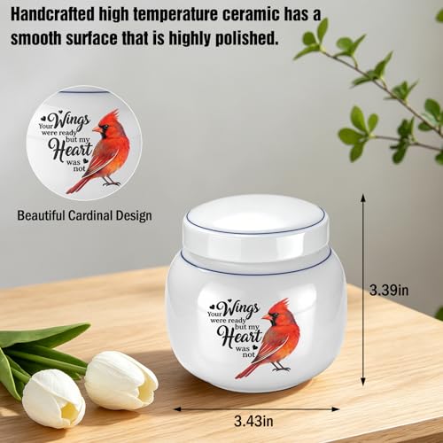 SOITIS Mini Urns for Human Ashes 3.39“ Ceramic Small Urns for Human Ashes Bird