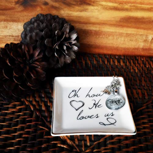 Inspirational Gifts for Women Trinket Dish Religious Jewelry Ring Holder Unique Christian Gifts for Sister Best Friend Mother Daughter Aunt Christians Cute Home Decorative Decor