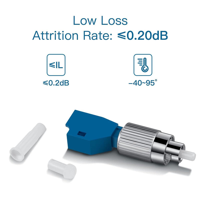 [Australia - AusPower] - 3 Pcs Single Mode 9/125um FC Male to LC Female VFL Fiber Optic Adapter and 3 Pcs Singlemode LC/UPC Fiber Optic Loopback Adapter Tester - SM Duplex Connector Test Plug for Optical Cable Testing 