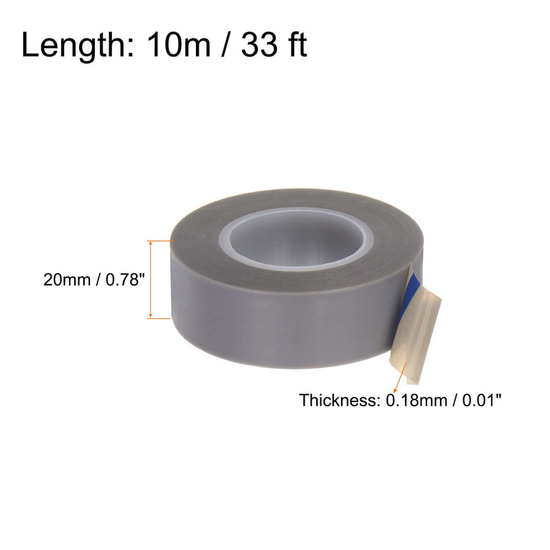 HARFINGTON PTFE Film Tape Roll, 0.8" x 33 ft High Temperature Tape 0.18mm Thickness with Single Side Adhesive for Vacuum Sealer Machine, Hand Impulse Sealers, Gray