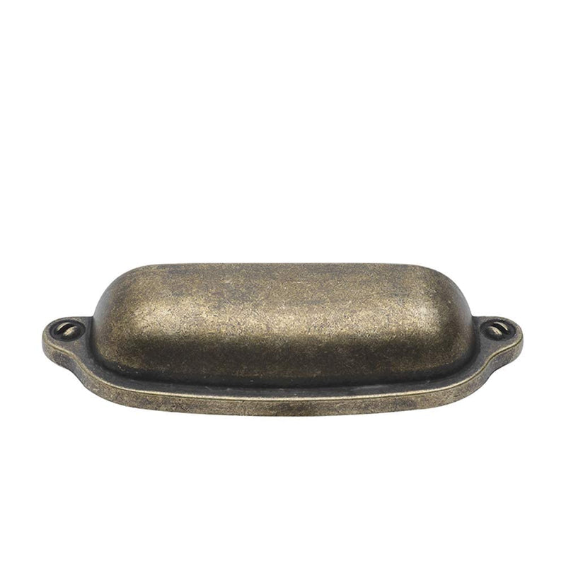 HARPOON Cup Handle Pulls Kitchen Drawer Cabinet Hardware European Style 3 Inch 10 Pack Antique Brass