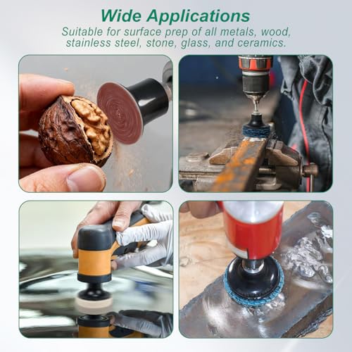 SWUMUO 51-pack 2-inch die grinder quick change sanding discs with 1/4-inch shank for metal grinding and rust removal