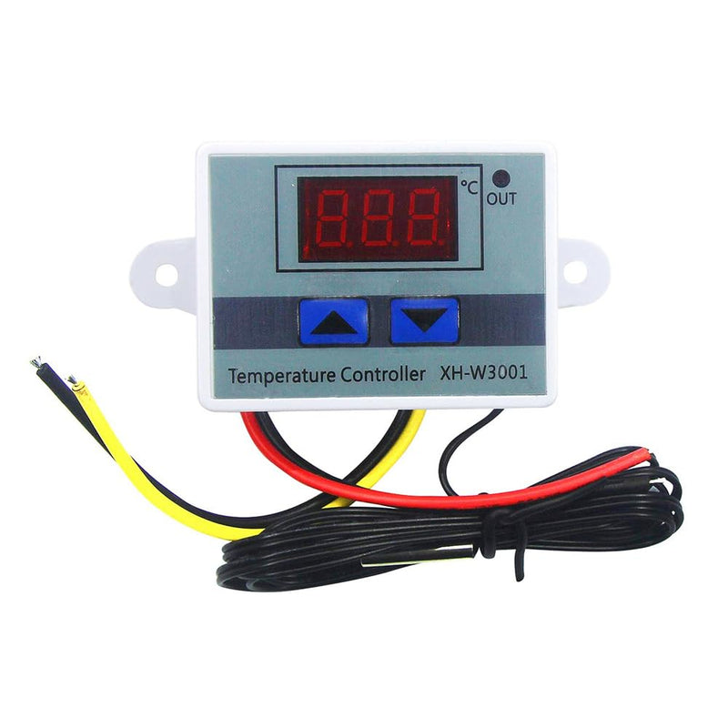 [Australia - AusPower] - Hexonix XH-W3001 Digital Display Temperature Controller 220V 10A 1500W | LED Temperature Controller with Thermostat Control Switch Probe (White) - Pack of 2 
