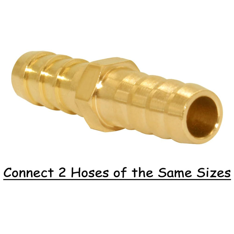 [Australia - AusPower] - 8PCS Brass 5/16"OD Barb Splicer Mender Hose Barb Fitting Straight 2-Way Union Garden Hose Repair Fittings for Water/Oil/Gas 5/16" Barb Straight (2 Way) 
