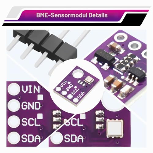 BME-280 Barometric Sensor for Temperature, Humidity and Air Pressure, BME Humidity Sensor 5V Module IIC I2C Compatible with Arduino and Ras-pberry Pi (Pack of 3)